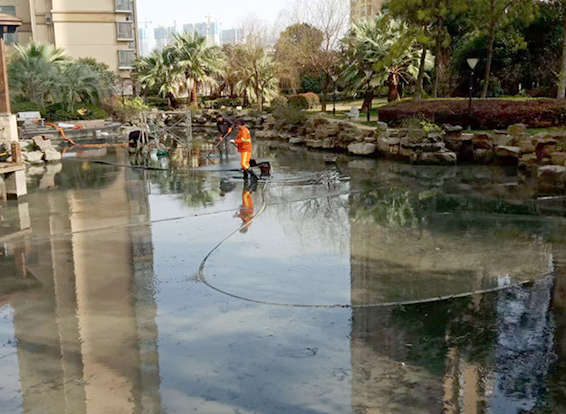 南充景观池淤泥清理